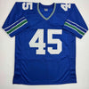Autographed/Signed Kenny Easley HOF 17 Seattle Blue Football Jersey JSA COA by Hall of Fame Sports Memorabilia
