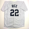 Autographed/Signed Ben Rice New York Pinstripe Baseball Jersey JSA COA by Hall of Fame Sports Memorabilia