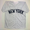 Autographed/Signed Tommy John New York Pinstripe Baseball Jersey Beckett BAS COA