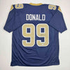Autographed/Signed Aaron Donald Los Angeles LA Dark Blue Football Jersey JSA COA by Hall of Fame Sports Memorabilia
