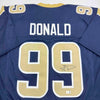 Autographed/Signed Aaron Donald Los Angeles LA Dark Blue Football Jersey JSA COA by Hall of Fame Sports Memorabilia