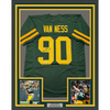 Framed Autographed/Signed Lukas Van Ness 35x39 Green Bay Color Rush Football Jersey Beckett BAS COA