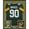 Framed Autographed/Signed Lukas Van Ness 35x39 Green Bay Green Football Jersey Beckett BAS COA