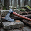 Pattern-Welded Damascus Viking Bearded Axe for Heavy Chopping and Trail Use by JW SteelCrafts