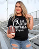 Eat Sleep Football Repeat Graphic Tee by Anchored Grace Boutique