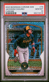 Graded 2023 Topps Bowman Chrome Megabox Jackson Chourio #76 Chrome Rookie RC Baseball Card PSA 10 Gem Mint