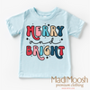 Merry And Bright Christmas Shirt - Cute Christmas Tee by Madi Moosh