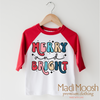 Merry And Bright Christmas Shirt - Cute Christmas Tee by Madi Moosh