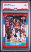 Graded 1986 Fleer Michael Cooper #17 Basketball Card PSA 9 Mint