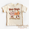 Think Thighs And Pumpkin Pies Shirt -Thanksgiving Tee by Madi Moosh