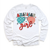 Retro American Girl 4th Of July Shirt - July 4th Kids & Adult Tee by Madi Moosh