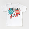 Retro American Girl 4th Of July Shirt - July 4th Kids & Adult Tee by Madi Moosh