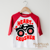 Heart Crusher Monster Truck Valentine Shirt - Valentine Tee by Madi Moosh
