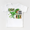Lucky Saurus Rex St. Patrick's Day Shirt - Lucky Dinosaur Kids & Adult Tees by Madi Moosh