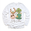 Lucky Vibes St. Patrick's Day Shirt - Lucky Clover Kids & Adult Tee by Madi Moosh