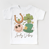 Lucky Vibes St. Patrick's Day Shirt - Lucky Clover Kids & Adult Tee by Madi Moosh