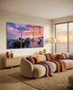 Red Sunset Mega Glass Wall Art by Insigneart USA