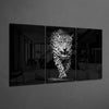 Leopard in the Dark Mega Glass Wall Art by Insigneart USA