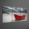 Red Kayak Glass Wall Art by Insigneart USA