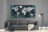 World Map Mega Glass Wall Art by Insigneart USA