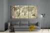 Antique World Map Mega Glass Wall Art by Insigneart USA