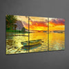 Sunset and Boat Glass Wall Art by Insigneart USA