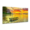 Sunset and Boat Glass Wall Art by Insigneart USA