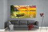 Sunset and Boat Glass Wall Art by Insigneart USA