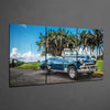 Blue Classic Car Glass Art by Insigneart USA
