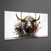Bull Mega Glass Wall Art by Insigneart USA