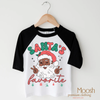 Black Santa Shirt - Santa's Favorite Tee by Madi Moosh