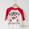 Black Santa Shirt - Santa's Favorite Tee by Madi Moosh