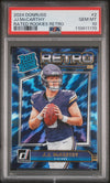 Graded 2024 Panini Donruss JJ McCarthy #2 Rated Rookies Retro Rookie RC Football Card PSA 10 Gem Mint