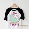 I Steal Hearts Dinosaur Valentine's Day Shirt - Valentine Tee by Madi Moosh