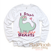 I Steal Hearts Dinosaur Valentine's Day Shirt - Valentine Tee by Madi Moosh