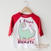 I Steal Hearts Dinosaur Valentine's Day Shirt - Valentine Tee by Madi Moosh