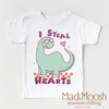 I Steal Hearts Dinosaur Valentine's Day Shirt - Valentine Tee by Madi Moosh