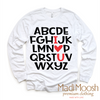 ABC I Love You Valentine's Day Shirt - Alphabet Valentine Tee by Madi Moosh