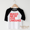 Snacks Are My Love Language Valentine's Day Shirt - Valentine Tee by Madi Moosh