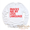 Snacks Are My Love Language Valentine's Day Shirt - Valentine Tee by Madi Moosh