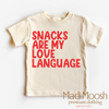 Snacks Are My Love Language Valentine's Day Shirt - Valentine Tee by Madi Moosh
