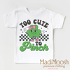 Too Cute To Pinch St. Patrick's Day Shirt - Kids St. Patrick's Day Tee by Madi Moosh