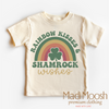 Rainbow Kisses And Shamrock Wishes St. Patrick's Day Shirt - Kids St Patrick's Day Tee by Madi Moosh