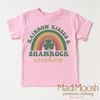 Rainbow Kisses And Shamrock Wishes St. Patrick's Day Shirt - Kids St Patrick's Day Tee by Madi Moosh