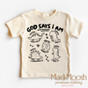 God Says I Am Dinosaur Shirt - Christian Shirt by Madi Moosh