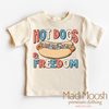 Hot Dogs And Freedom Shirt - July 4th by Madi Moosh