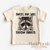 Sweet But I Throw Hands Raccoon Shirt - Funny Tee by Madi Moosh