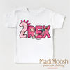 Two Rex Birthday Shirt - Girls Dinosaur Birthday by Madi Moosh