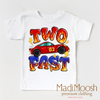 Two Fast Birthday Shirt - Race Car Birthday by Madi Moosh