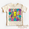 Second Grade Lightning Bolt Back To School Shirt - School Shirt by Madi Moosh